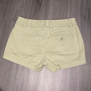 J. Crew Chino Shorts Light Olive 100% Cotton Size 2 GUC Broken-in